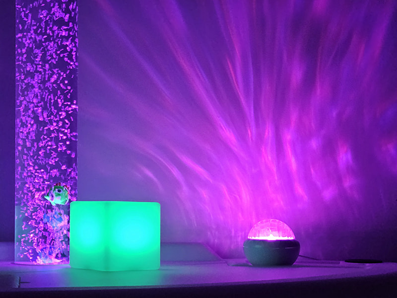 Ambiance visuelle relaxante Projecteur d'ambiance LED pour environnement multisensoriel et Snoezelen.